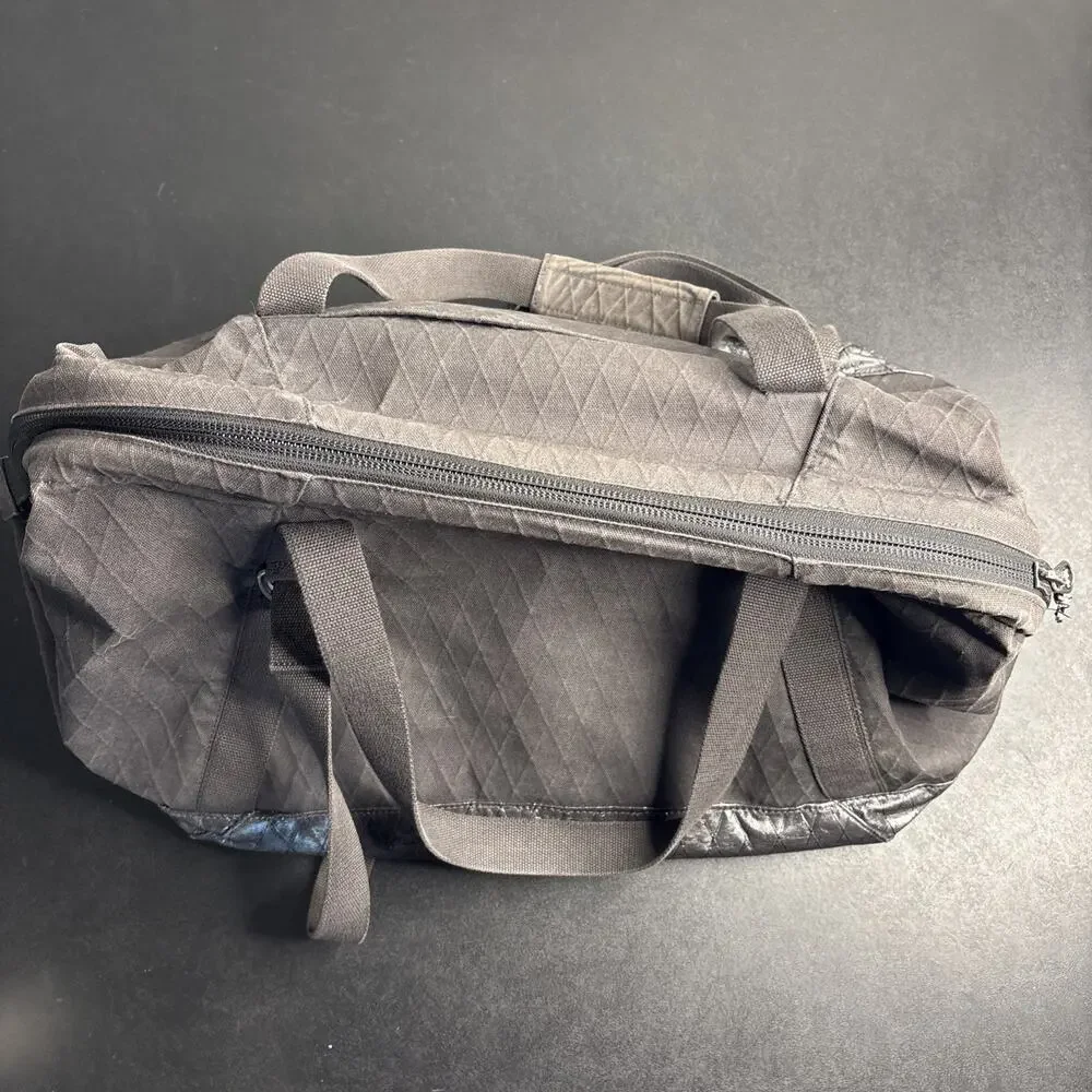 Patagonia 42L Stand Up Duffel Weekender Bag Black Organic Cotton Canvas + Strap